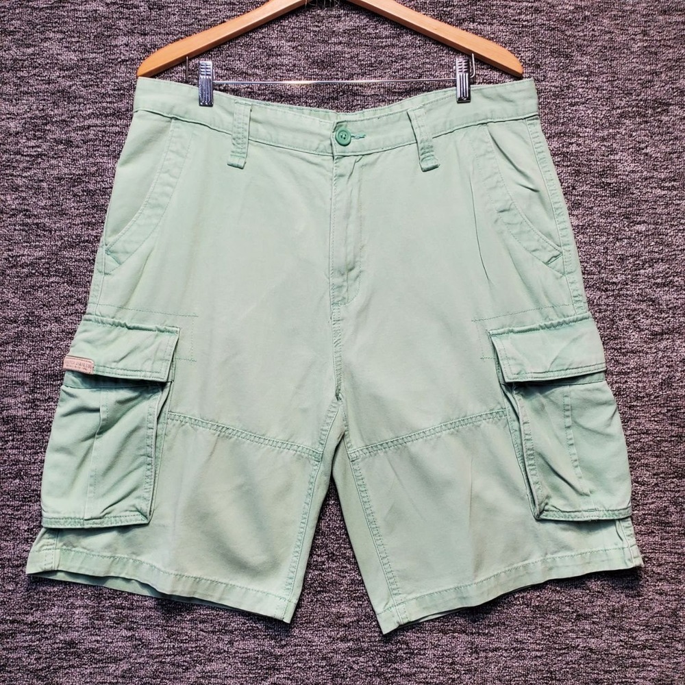 Nautica Jeans Co Cargo Shorts Mens 36 Green Cotton Casual Summer Outdoor Utility